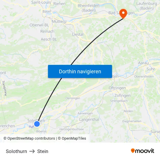 Solothurn to Stein map