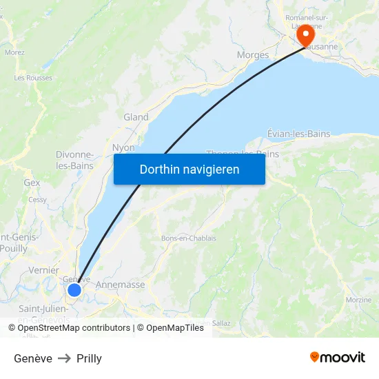 Genève to Prilly map