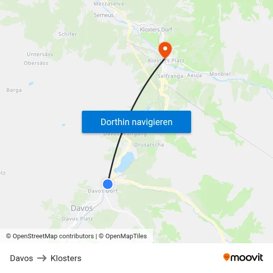 Davos to Klosters map