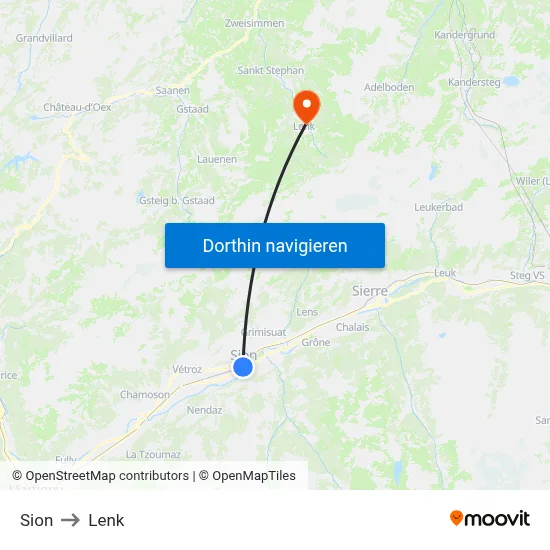 Sion to Lenk map