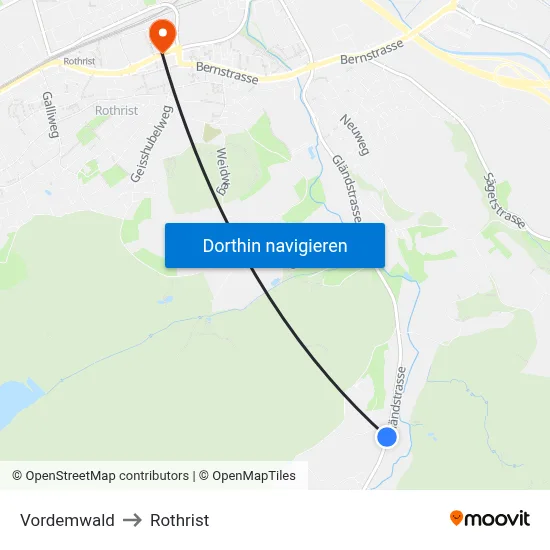 Vordemwald to Rothrist map