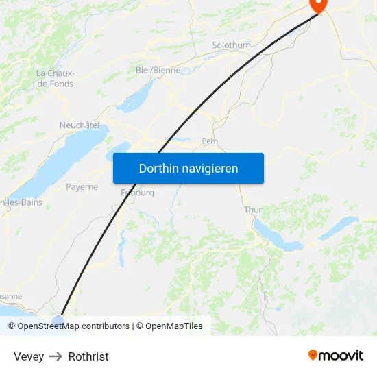 Vevey to Rothrist map
