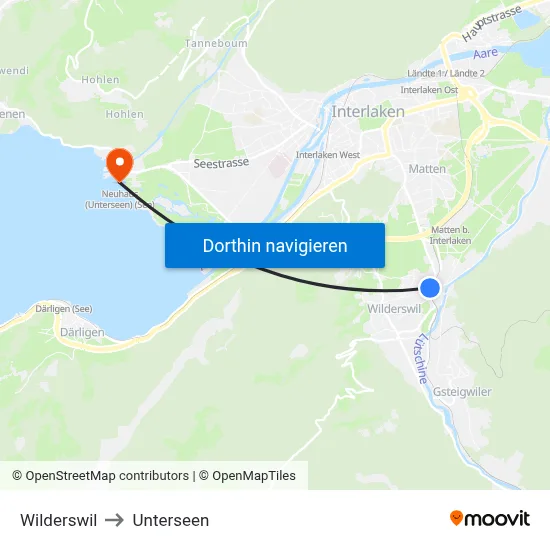 Wilderswil to Unterseen map