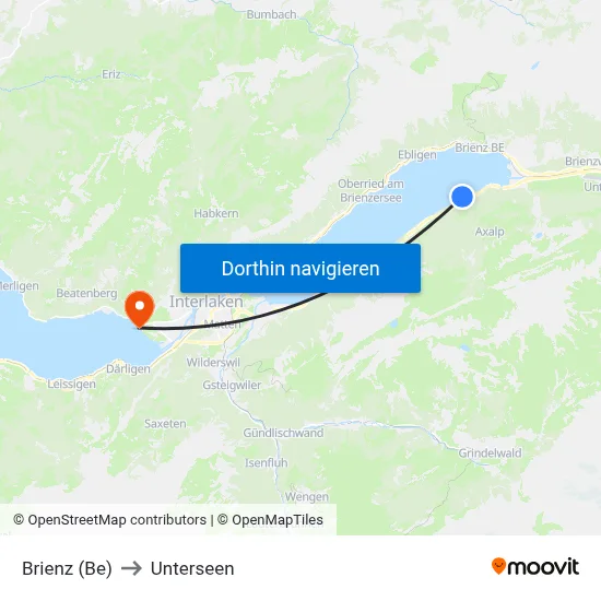 Brienz (Be) to Unterseen map