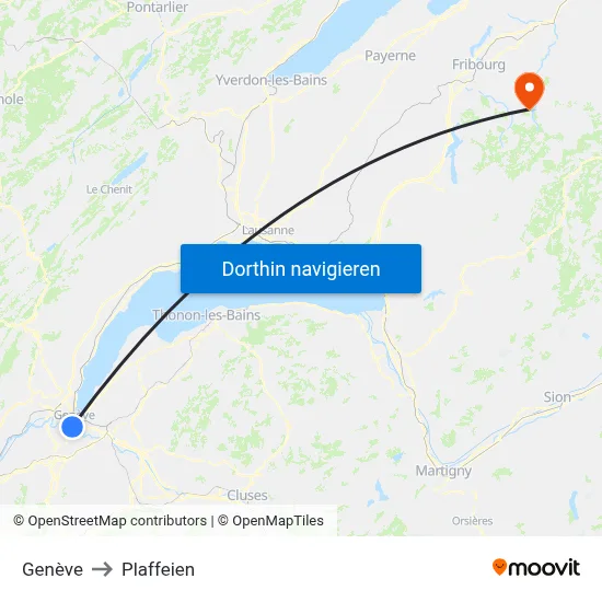 Genève to Plaffeien map