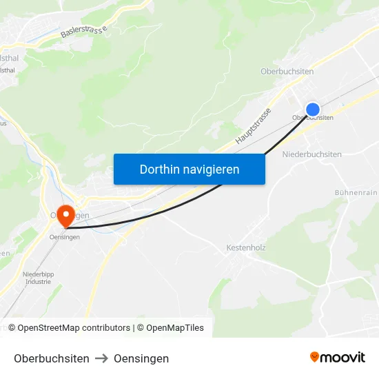 Oberbuchsiten to Oensingen map
