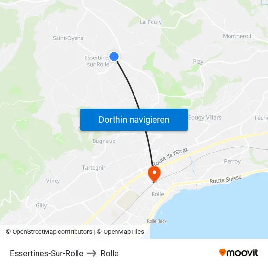 Essertines-Sur-Rolle to Rolle map