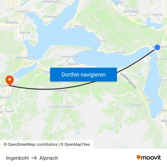 Ingenbohl to Alpnach map