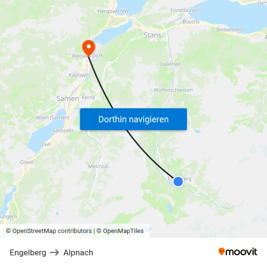 Engelberg to Alpnach map