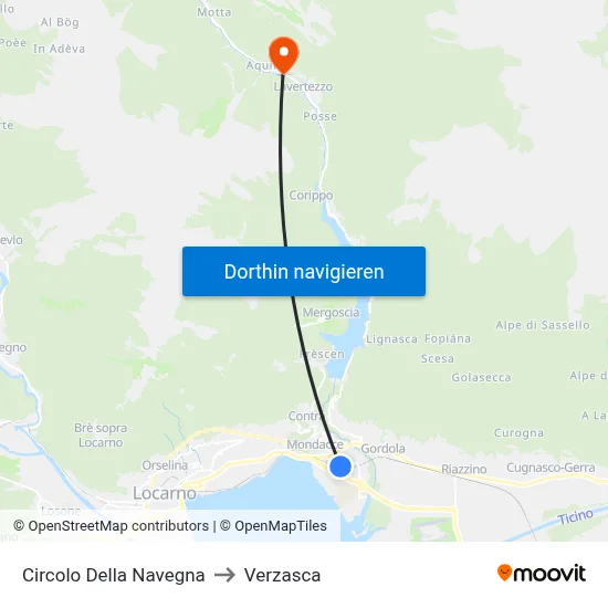Circolo Della Navegna to Verzasca map