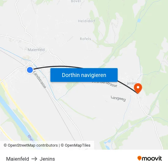 Maienfeld to Jenins map