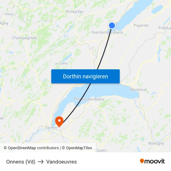Onnens (Vd) to Vandoeuvres map
