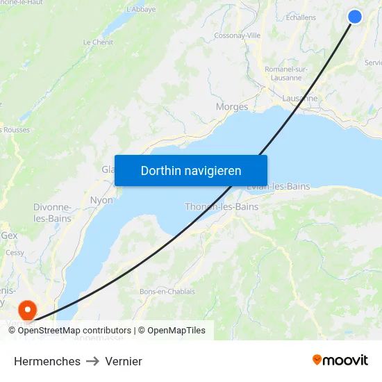 Hermenches to Vernier map