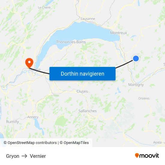 Gryon to Vernier map