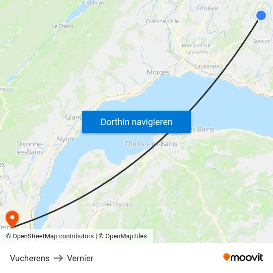 Vucherens to Vernier map