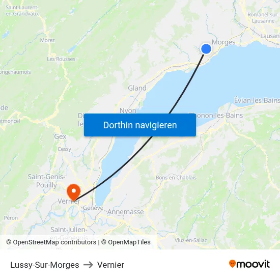 Lussy-Sur-Morges to Vernier map