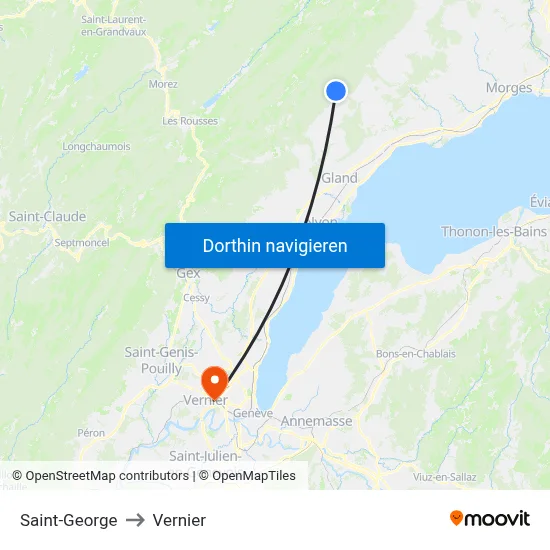 Saint-George to Vernier map