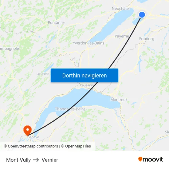Mont-Vully to Vernier map