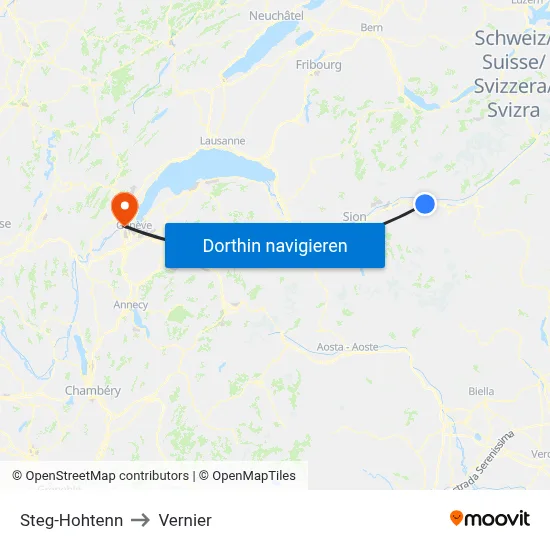 Steg-Hohtenn to Vernier map