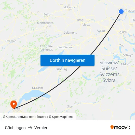 Gächlingen to Vernier map