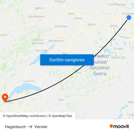 Hagenbuch to Vernier map