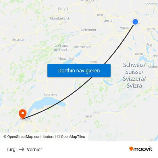 Turgi to Vernier map