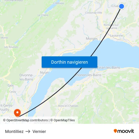 Montilliez to Vernier map