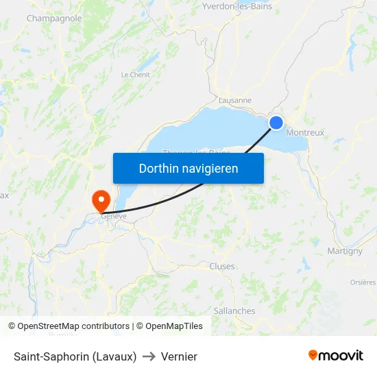 Saint-Saphorin (Lavaux) to Vernier map