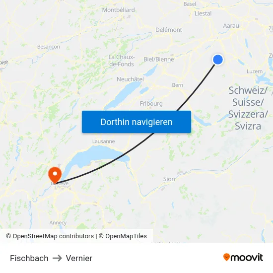 Fischbach to Vernier map