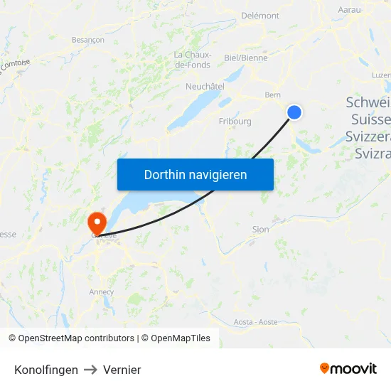 Konolfingen to Vernier map