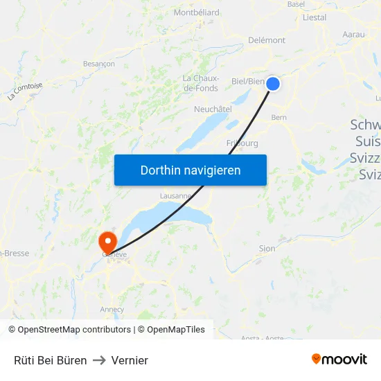 Rüti Bei Büren to Vernier map