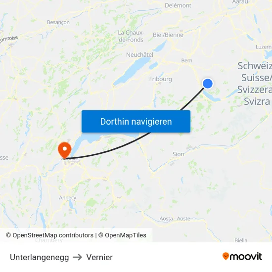 Unterlangenegg to Vernier map