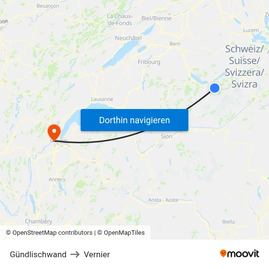 Gündlischwand to Vernier map