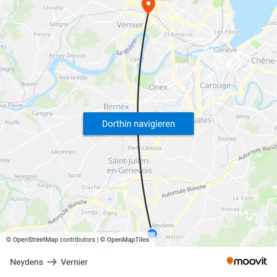 Neydens to Vernier map
