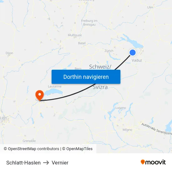 Schlatt-Haslen to Vernier map
