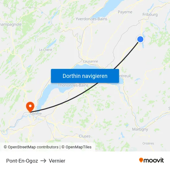 Pont-En-Ogoz to Vernier map