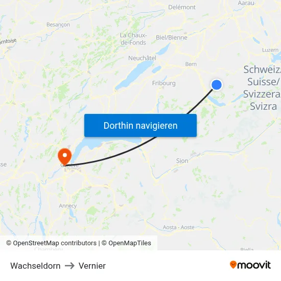Wachseldorn to Vernier map
