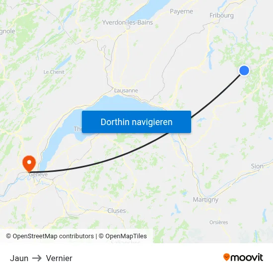 Jaun to Vernier map