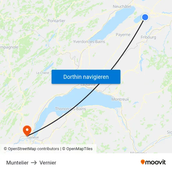 Muntelier to Vernier map