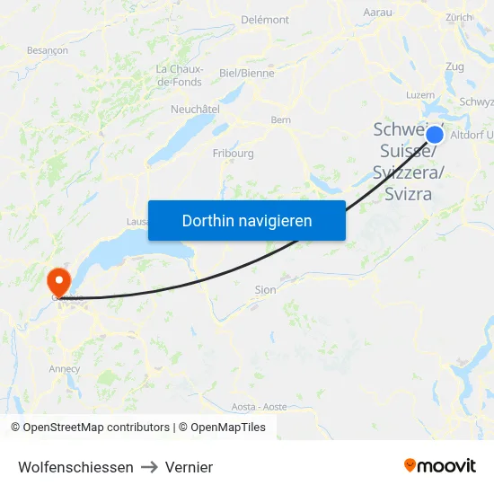 Wolfenschiessen to Vernier map