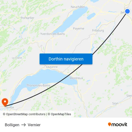 Bolligen to Vernier map