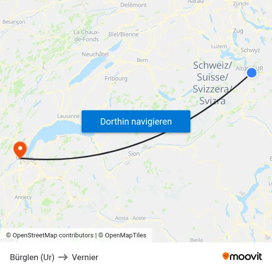 Bürglen (Ur) to Vernier map