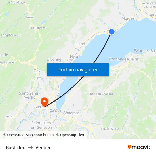 Buchillon to Vernier map