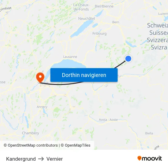 Kandergrund to Vernier map