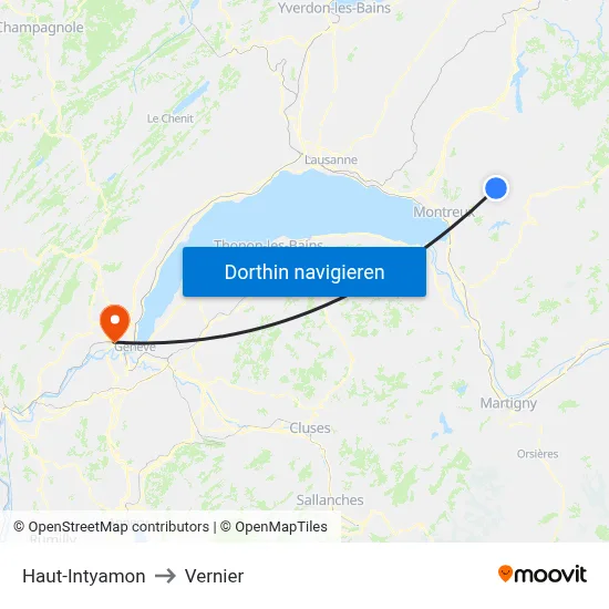 Haut-Intyamon to Vernier map