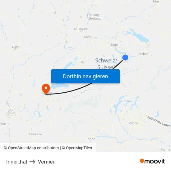 Innerthal to Vernier map