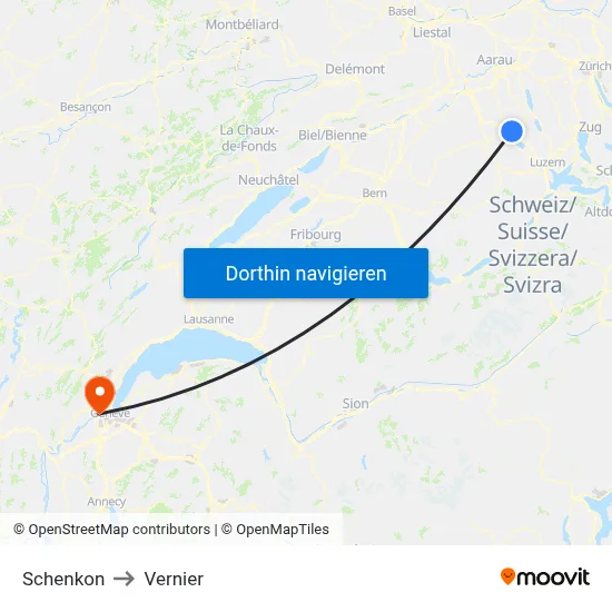 Schenkon to Vernier map