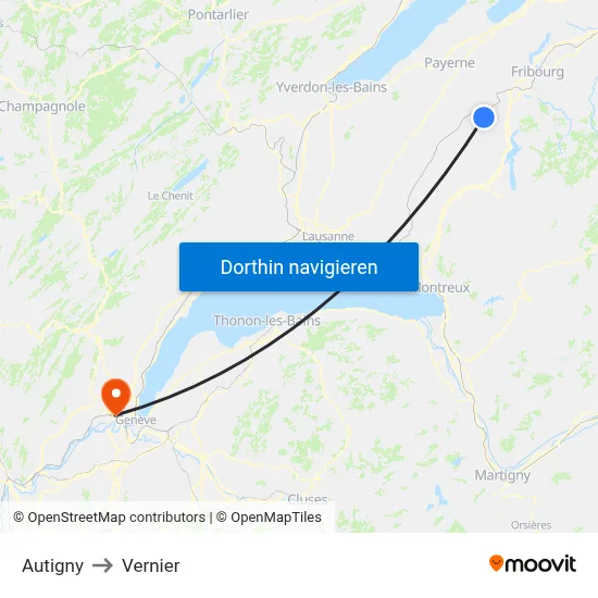 Autigny to Vernier map