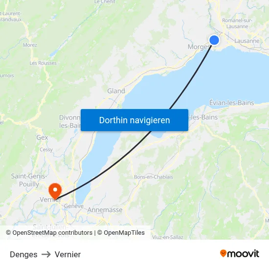 Denges to Vernier map