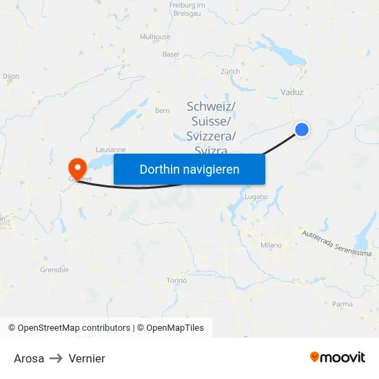 Arosa to Vernier map